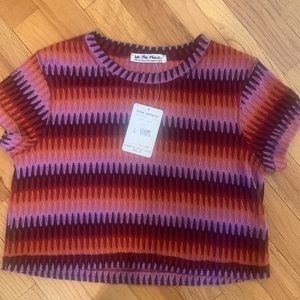 We The Free Chevron Stripe Sweater Crop Tee - from Free People